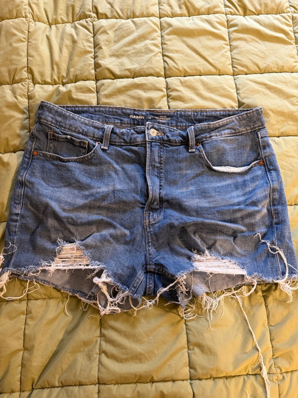 Old Navy Distressed Blue Denim Cutoff Shorts Size 16